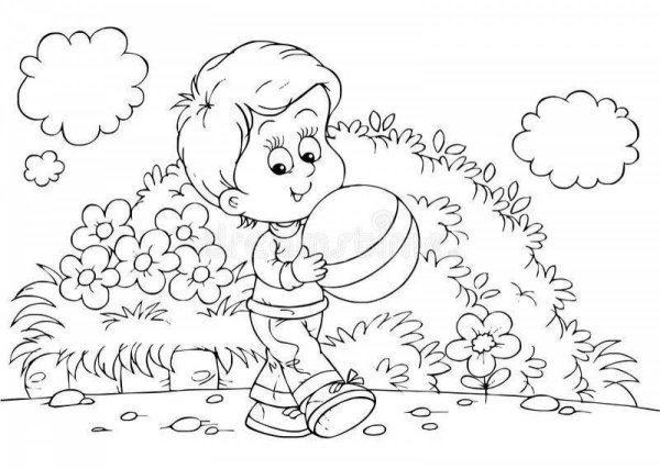 Раскраска прогулка на свежем воздухе