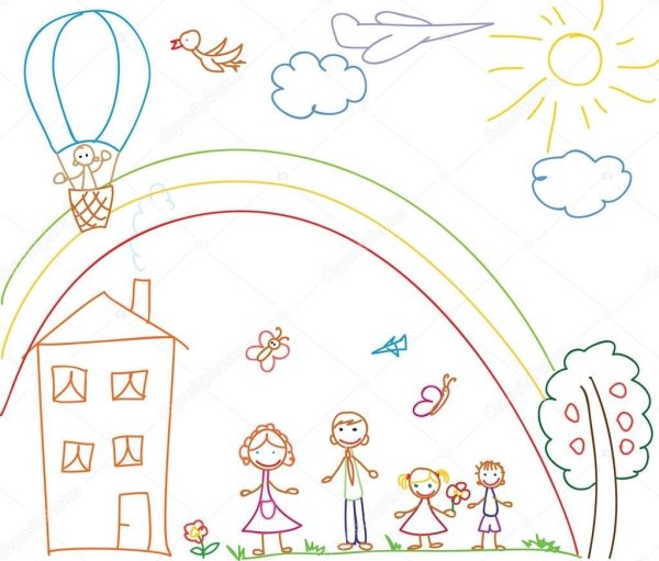 Рисунок счастливое детство карандашом