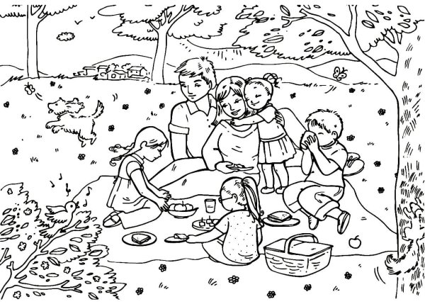 Раскраска семья