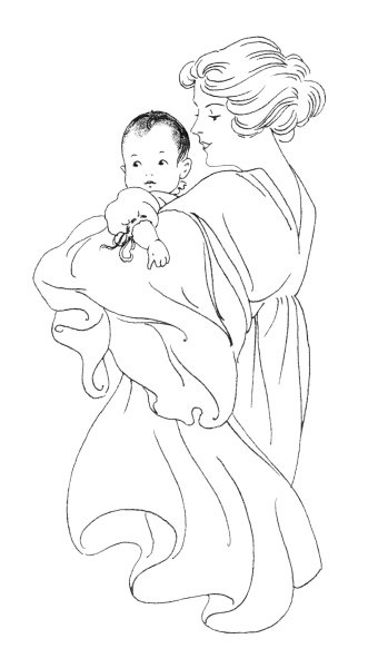 Раскраска мать и дитя