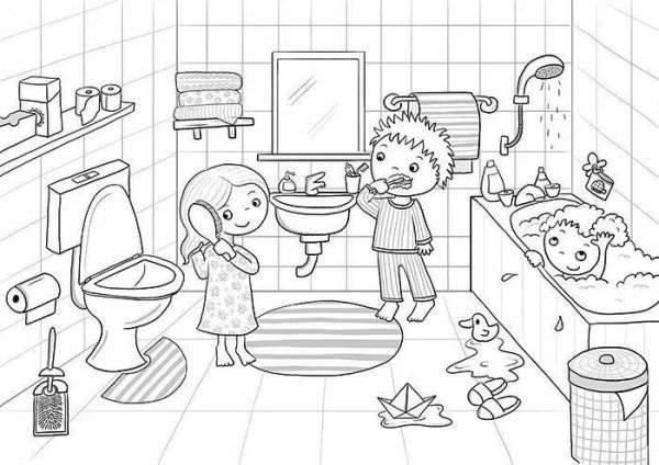 Личная гигиена раскраска