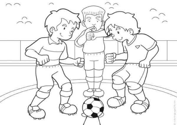 Раскраска игра в футбол