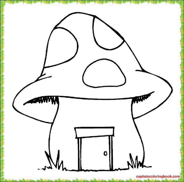 Дом гриб раскраска для детей