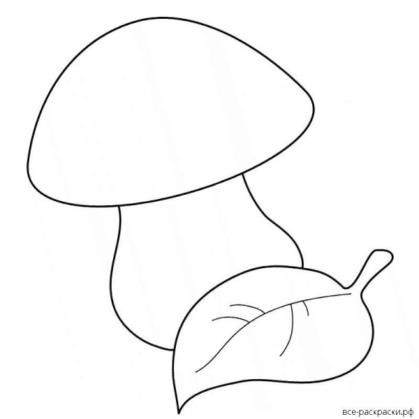 Шаблон гриба для детей