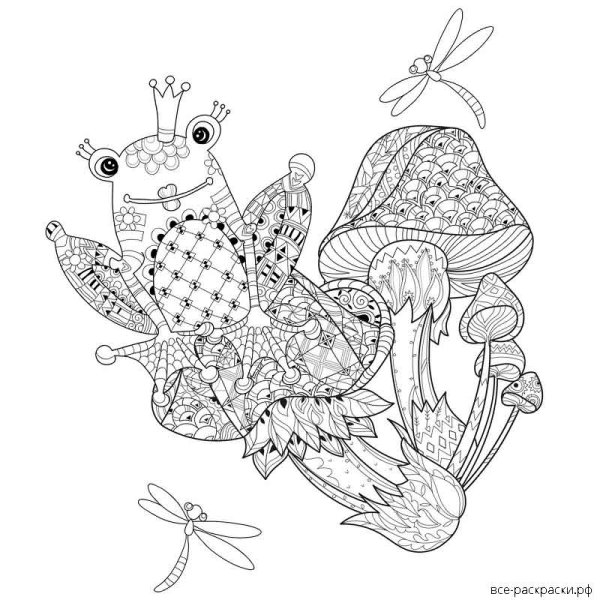 Раскраска антистресс жаба