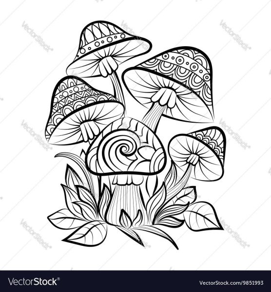 Графический декор грибы