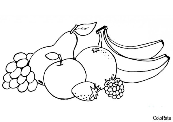 Фрукты раскраска для детей