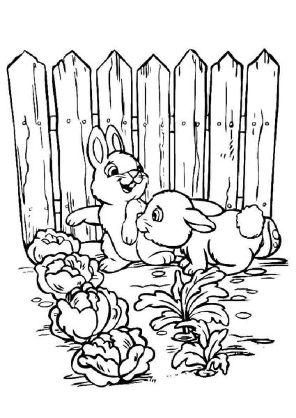 Раскраска. В огороде