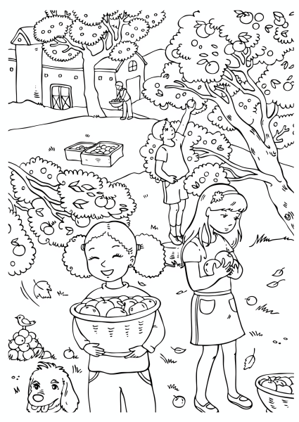 Осень раскраска для детей