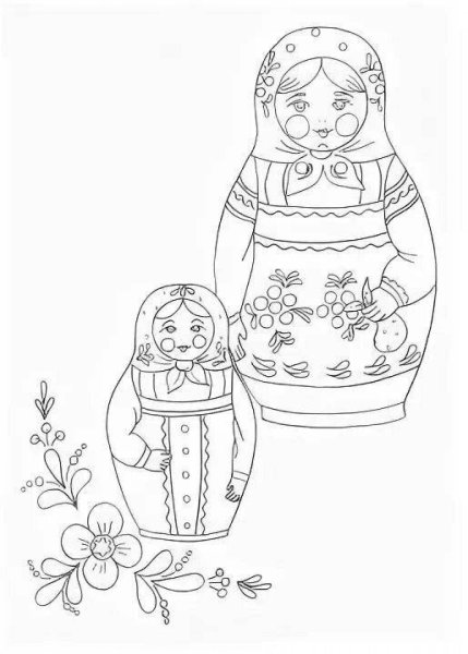 Загорская Сергиево-Посадская матрёшка раскраска