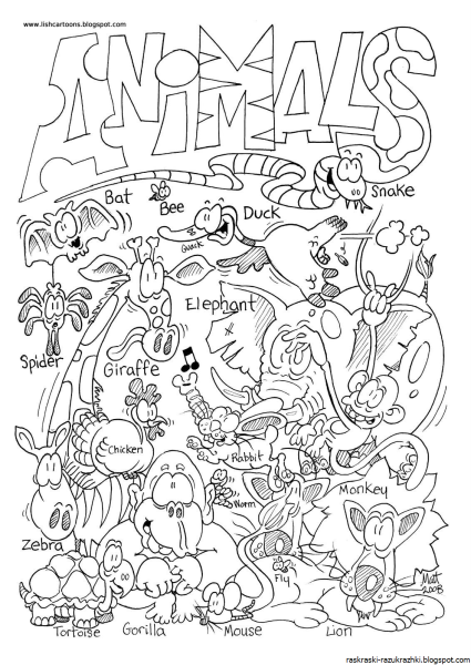 Раскраски для детей на английском языке