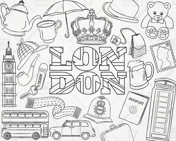 Символы Лондона раскраска