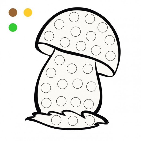 Трафареты для рисования пальчиками гриб