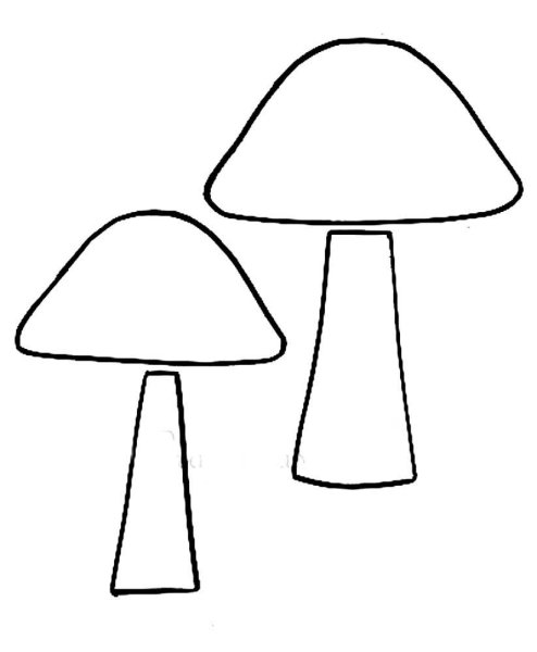 Трафарет гриба для аппликации