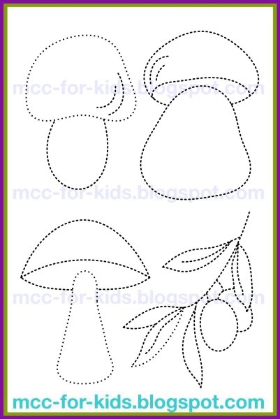Штриховка грибы для дошкольников