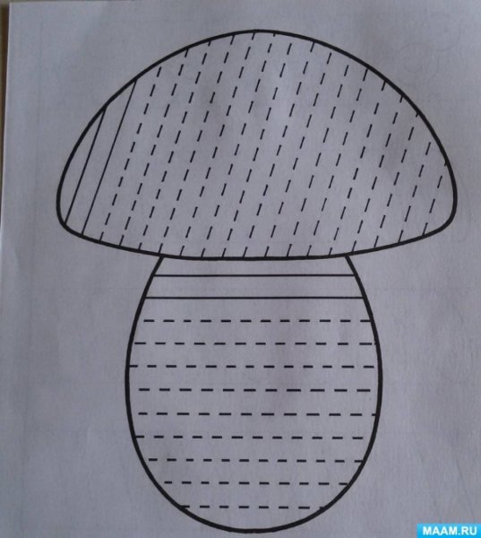 Штриховка грибы для дошкольников