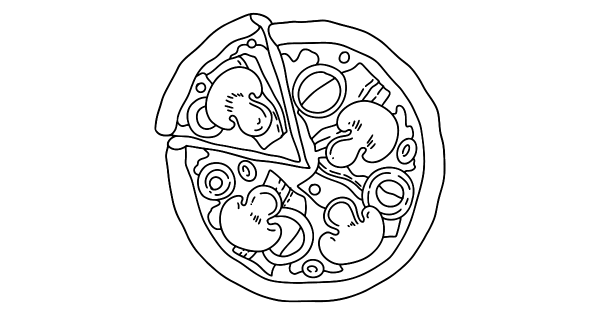 Раскраска пиццы из МАЙНКРАФТА