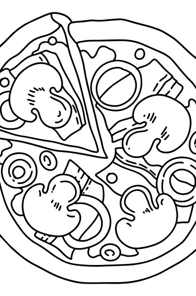 Пицца раскраска для детей