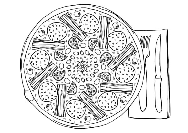 Пицца картинка раскраска