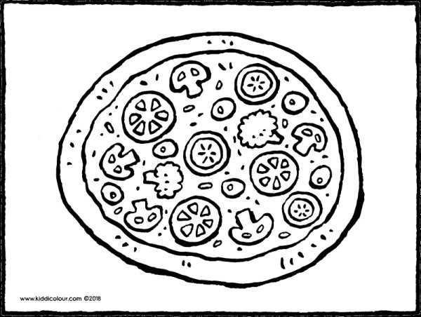 Раскраска пицца маленькая