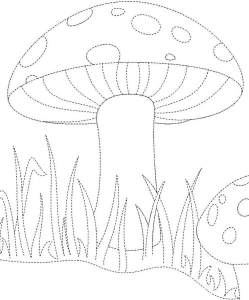 Шаблон гриба для аппликации