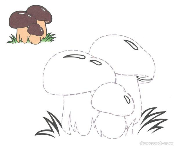 Рисование по точкам грибы