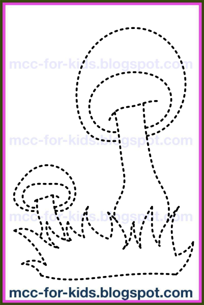 Грибы обводить по точкам