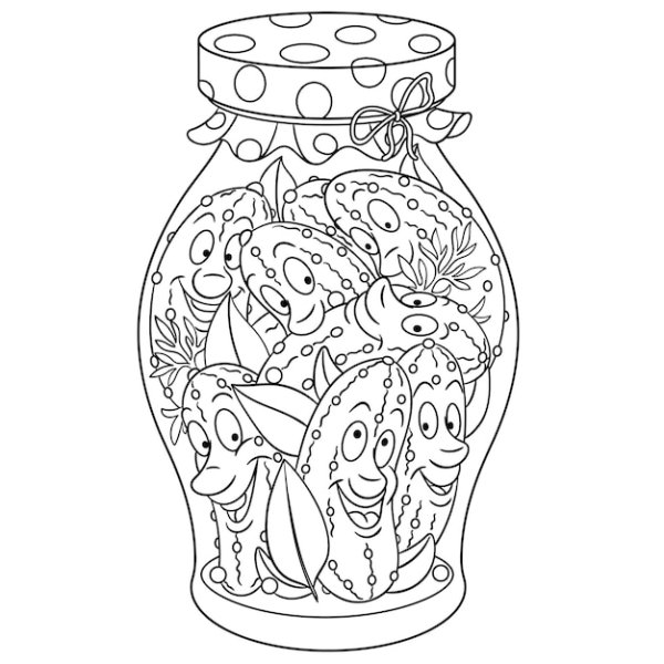 Раскраска банка с соленьями