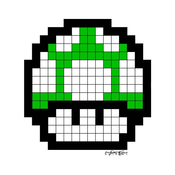 Гриб из Марио пиксельный