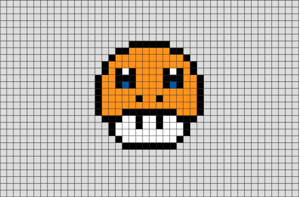 Пиксель арт по клеточкам Марио грибы