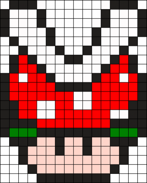 Грибы Марио по клеточкам