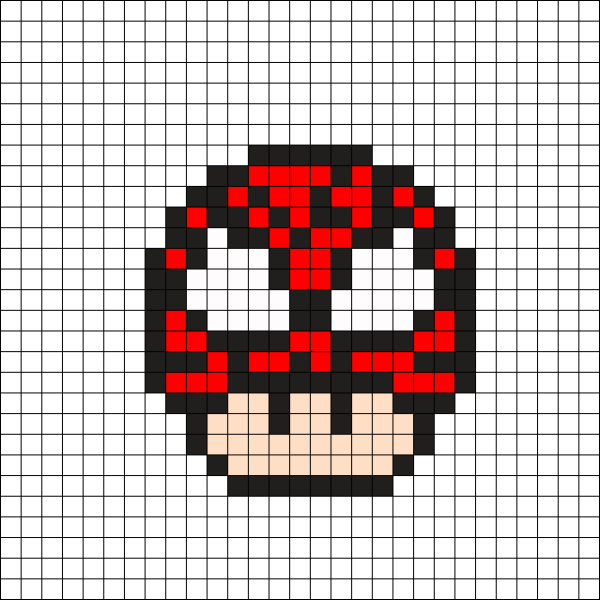 Гриб пиксель арт по клеточкам