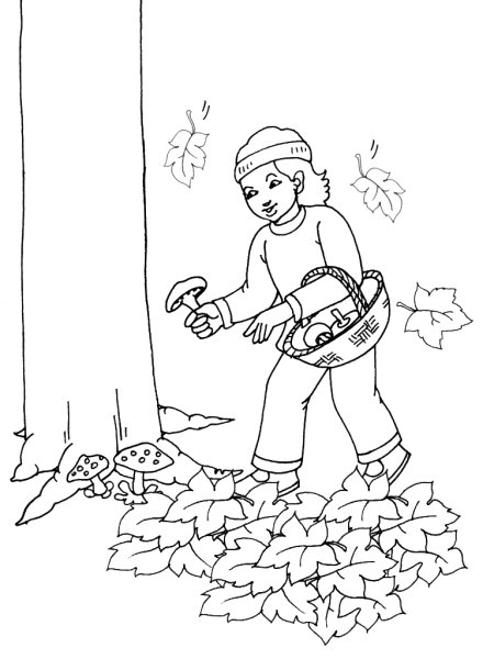 Труд людей осенью раскраска