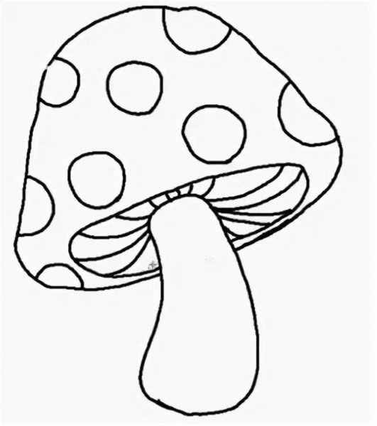 Трафарет мухомора для рисования