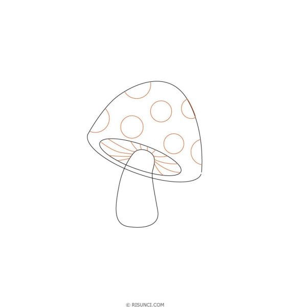 Гриб мухомор срисовать