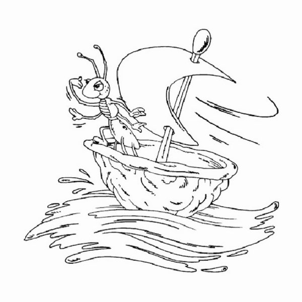 Раскраски по сказкам Сутеева кораблик