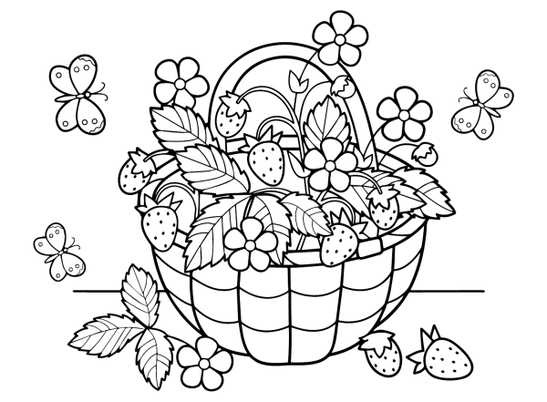 Рисование лукошко с ягодами
