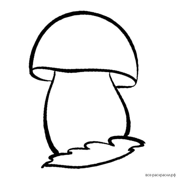 Грибочек раскраска для малышей