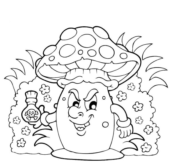 Goblincore Colorbook Mushroom