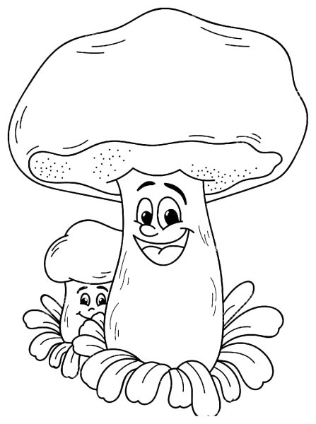 Веселый гриб раскраска