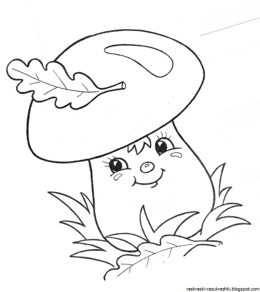 Гриб раскраска