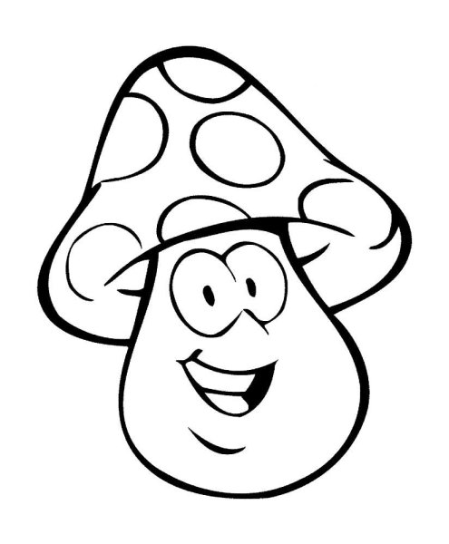 Гриб мухомор раскраска для малышей