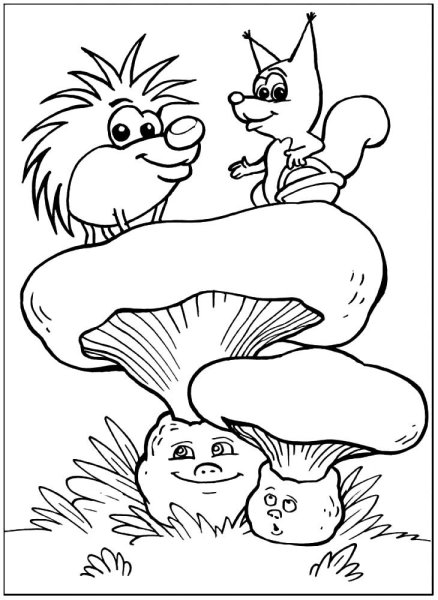 Грибы и ягоды раскраски для детей