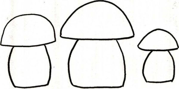 Гриб трафарет для рисования