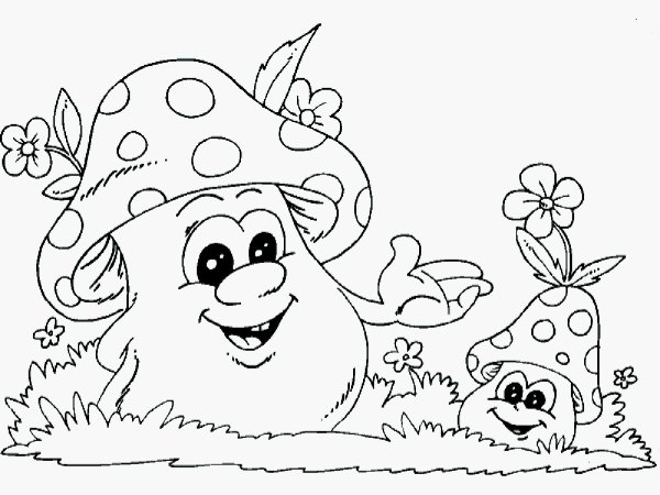 Гриб раскраска