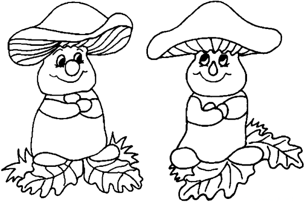 Гриб для раскрашивания детям 3