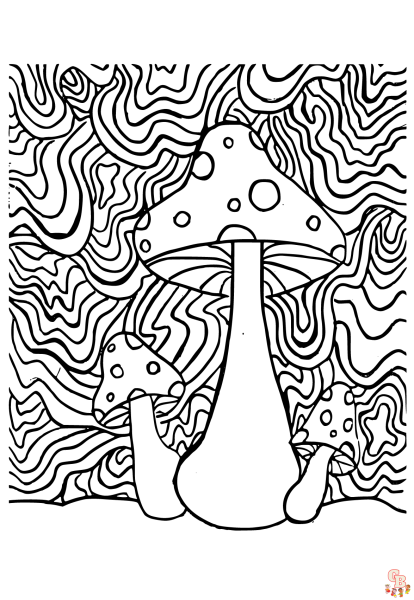 Психоделика раскраска из полосгриб