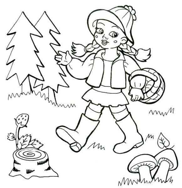 Раскраски для девочек лес