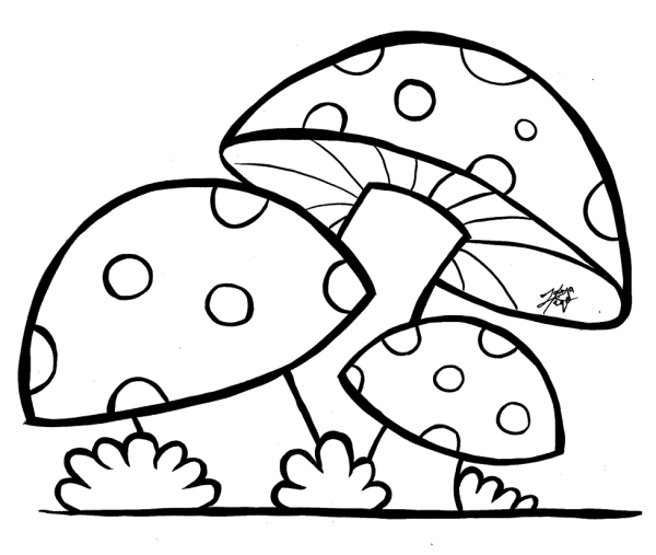 Раскраска сказочный мухомор