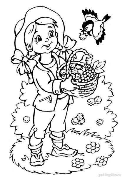 Лето раскраска для детей